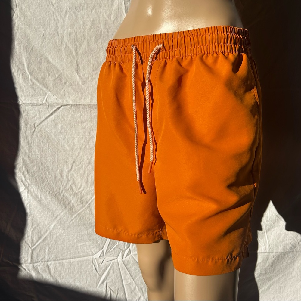 F21 Orange Tangerine Mid-Rise Drawstring Cargo Shorts